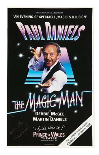 A poster featuring magician Paul Daniels