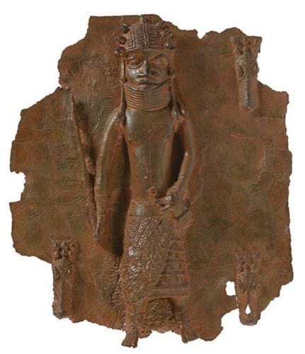 Benin brass plaque