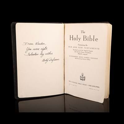 A Bible used in the film The Shawshank Redemption