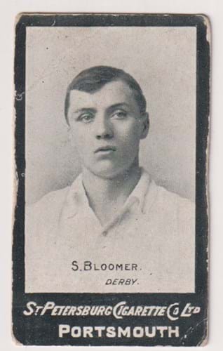 A cigarette card featuring footballer Steve Bloomer