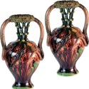 Palissy-style vases