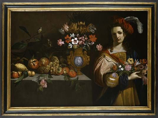 woman with still life 