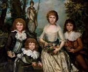 Pair of Flemish family portraits on offer