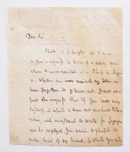 Samuel Johnson letter