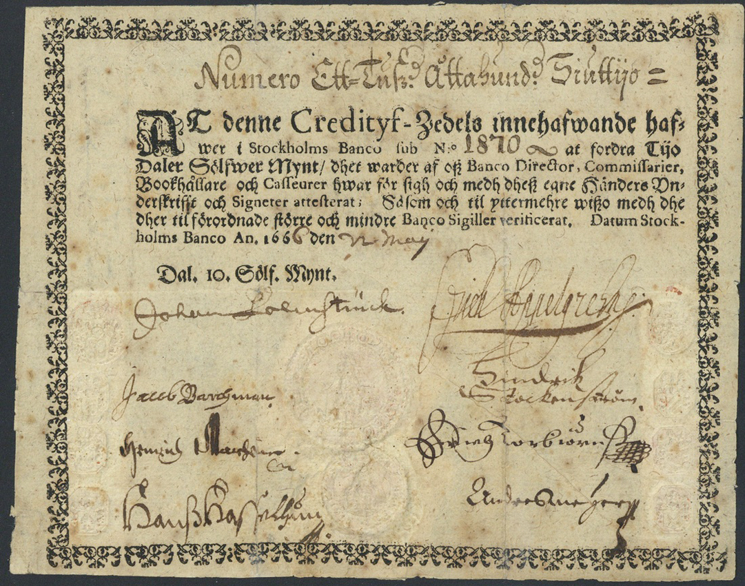 First European paper money up at auction in Spink in New York