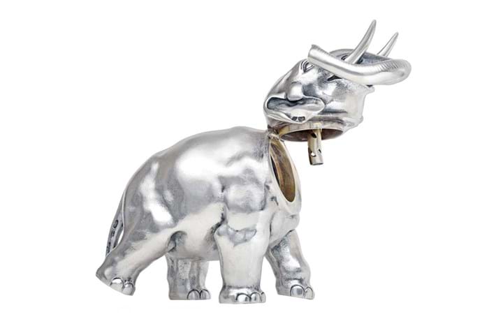 Fabergé silver elephant table lighter