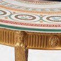 Demilune table detail