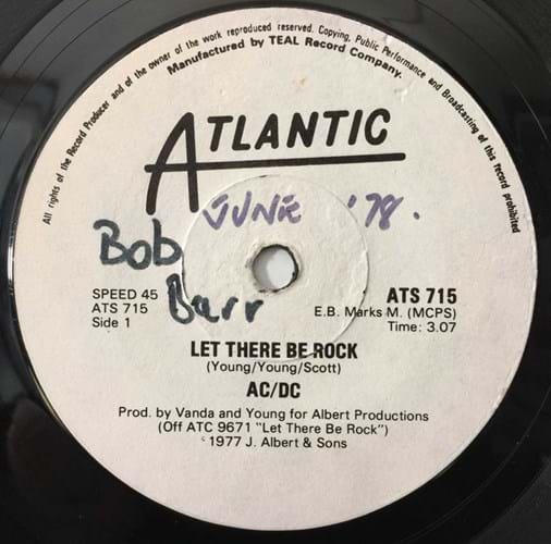 AC/DC's single Let There Be Rock