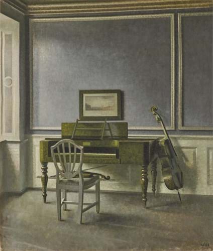 Interior. The Music Room, Strandgade 30 by Vilhelm Hammershøi