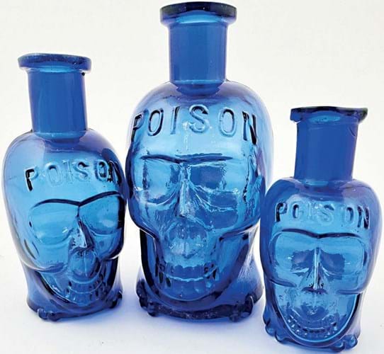 Skull poison bottles