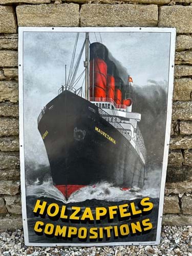 Advertising sign for Holzapfels Composition