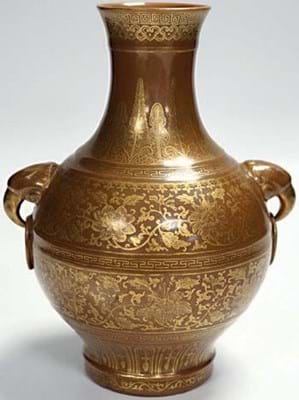 Bronze porcelain vase