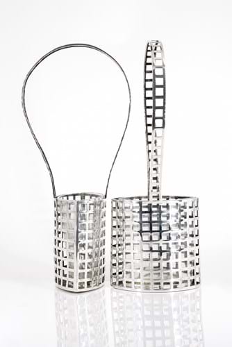 Silver flower baskets