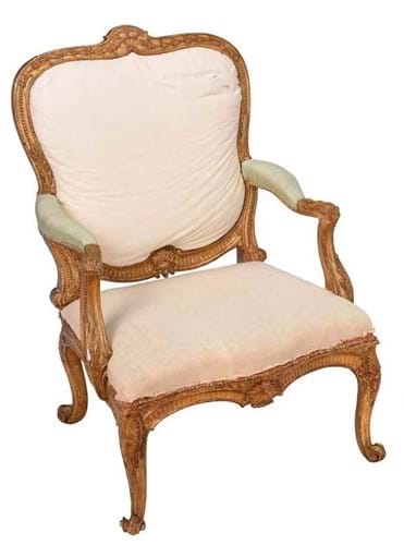 George III giltwood armchairs
