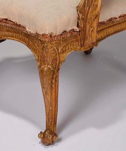Detail of giltwood armchair