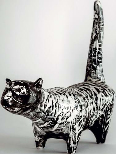 Ceramic cat sculpture by David Hockney