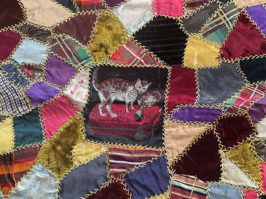 Victorian crazy patchwork quilt