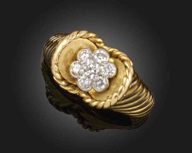 Monture Cartier diamond cluster ring