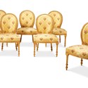Set of six George III giltwood side chairs
